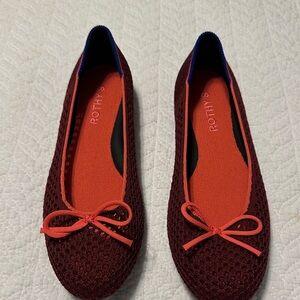 Rothy's Burgundy and Orange Ballet Flats. Size 8.